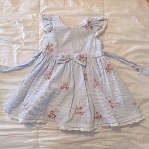 Seersucker Easter Floral Dress